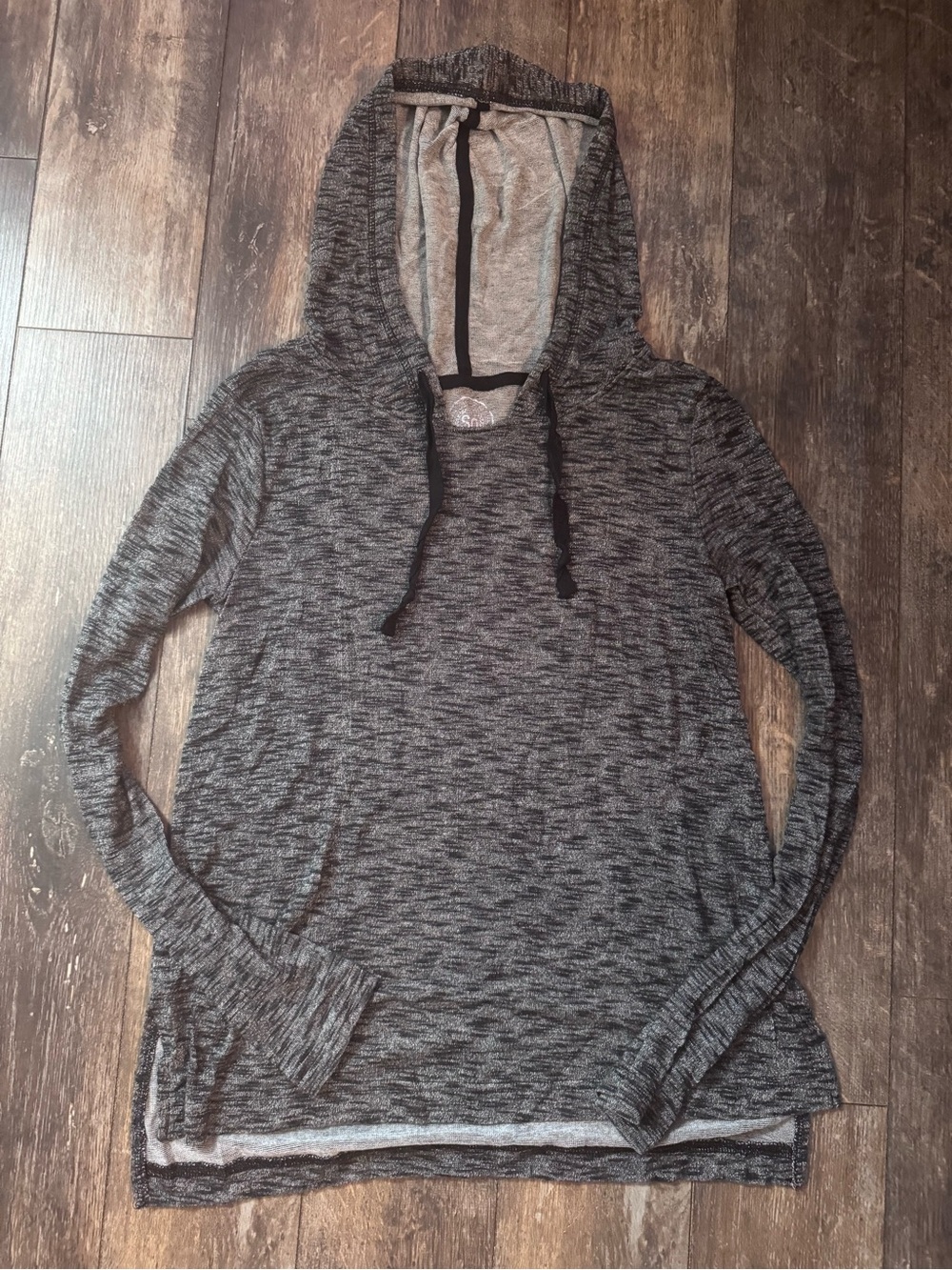 SO Gray Marled Hooded Pullover